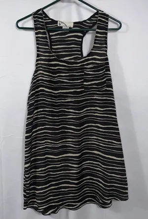 Imaginary Voyage Zebra Stripe Racerback Tank Top Size Large thumbnail 1