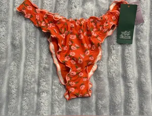 wild fable Orange Floral Ruffle One-Piece thumbnail 1
