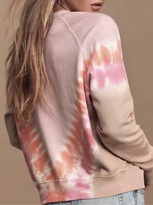 EUC DAYDREAMER Varsity Mauve Multi Tie-Dye Pullover Sweatshirt Size Small thumbnail 4
