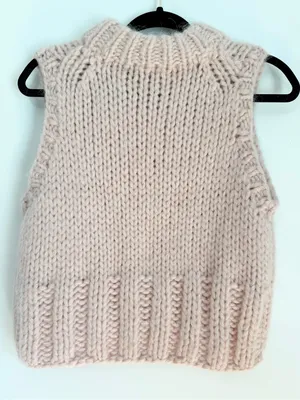 Zara alpaca wool vest thick knit chunky pink size small thumbnail 4