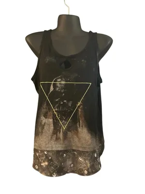 DISNEY Star Wars black tank top tee shirt sleeveless women’s Small S Preowned thumbnail 5