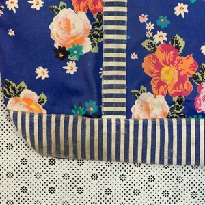 Bright Striped Summer Diaper Carry Matilda Jane Blue Floral Tote Bag thumbnail 2