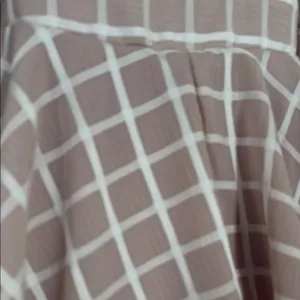 Allison & Kelly Checkered Peplum Romper Tan thumbnail 4