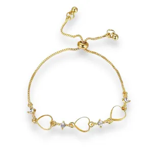 Adjustable Love Heart Charm Bracelet for Women thumbnail 1