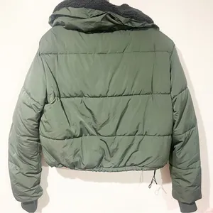 Urban Outiftters BDG Green Fleece Lined Cropped Marlow Puffer‎ Jacket Coat thumbnail 5