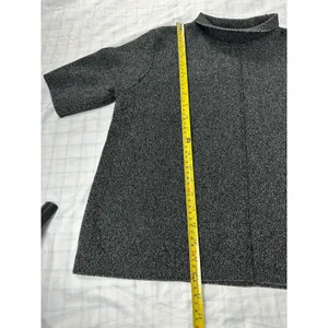 Zara Knit Women’s Gray Mock Neck Short Sleeve Sweater Top - Size L - Minimalist thumbnail 4