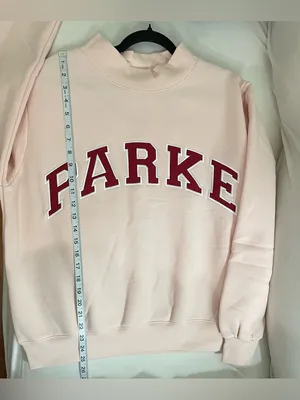 PARKE Valentine’s Varsity Mockneck Crewneck Pullover Sweatshirt Peony Crimson S thumbnail 8