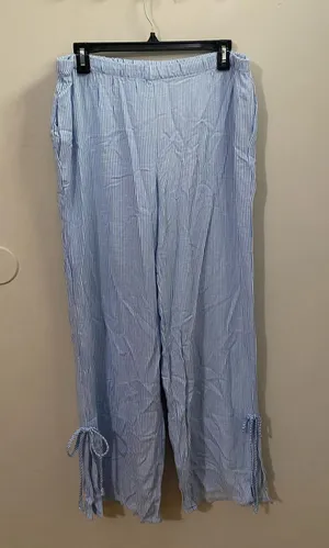 Sienna Sky Light Blue & White Striped Wide-Leg Tie-Hem Pants thumbnail 1