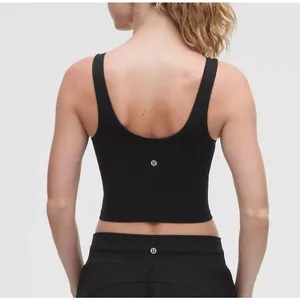 Lululemon Athletica Align Cropped Tank Top Light Support A/B Cup Black 2 thumbnail 2