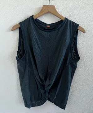 Maaji Activewear Mesh Front Twist Active Workout Tank Athleisure Medium thumbnail 1