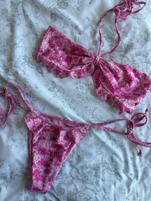 Frankies Bikinis Set Pink Floral Bikini thumbnail 3