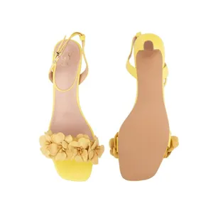 NWT New York Company Womens Gwendolyn Kitten Heel Floral Yellow 6M thumbnail 5