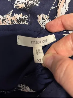 Maurices Navy Blue Floral Sleeveless shear blouse thumbnail 2