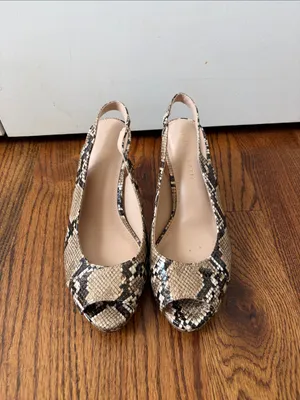 Kelly & Katie Slingback Peep-Toe Heels in Snake Print Size 8 thumbnail 2