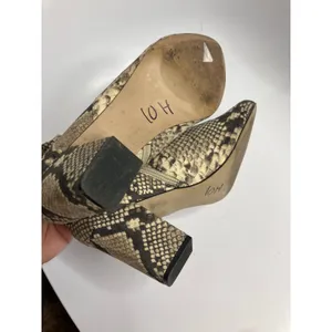 Steve Madden Tristine Booties Women 10M Tan Snakeskin Excellent Block Heel Zip thumbnail 8