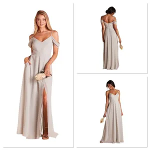 NWT Birdy Grey Devin Chiffon Convertible Maxi Dress Dove‎ Gray Women’s Size Med thumbnail 2