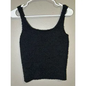 SKIMS Cozy Knit Fuzzy Black Loungewear Tank Top Women’s Size Small / Medium thumbnail 6