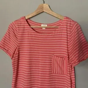 Jcrew knit midi T-shirt dress pink stripes‎ size Small Cotton thumbnail 3