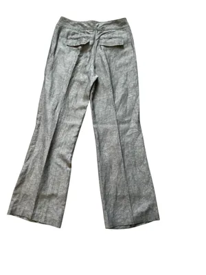 Alfani Grey Linen Blend Wide Leg Dress Pants Slacks Grey Melange Size 4 thumbnail 2