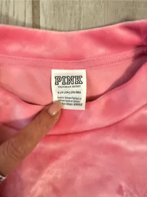 PINK Victoria's Secret Plush Crewneck Sweatshirt in Bright Pink thumbnail 4