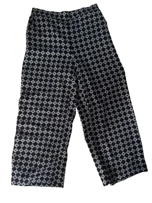 Charter Club Navy and White Wide-Leg Geometric Pants thumbnail 1
