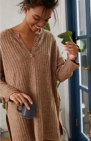 Intimately Free People Around The Clock Sweater Knit Too Loungewear Boho thumbnail 1