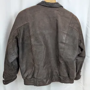 Vintage Heavy Leather Italian Made 80's Jacket. thumbnail 6