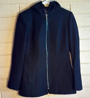 London Fog Dkny Black Trench Coat Classic Design thumbnail 1