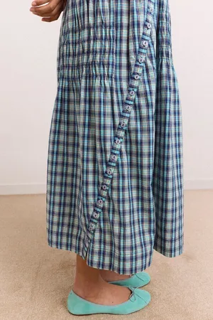 Damson Madder Lyra Midi Dress - Blue thumbnail 4