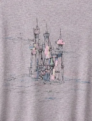 LC Lauren Conrad Cinderella Disney Castle Tee Shirt, Size Medium thumbnail 5