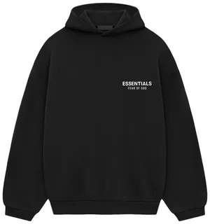 Essential hoodie black thumbnail 1