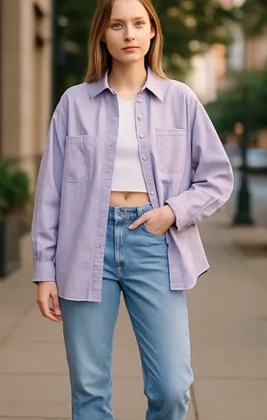 Nwt Levi'S - Jovi Relaxed Shirt In Purple Garment Dye thumbnail 1