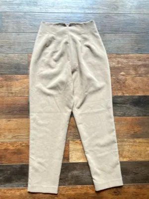Zara Beige High-Waist Tapered Pants thumbnail 2