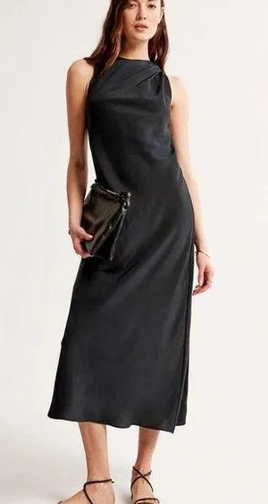 Abercrombie High Neck Column Midi Dress thumbnail 1