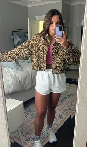 Vintage Leopard Jean crop jacket Multiple thumbnail 1