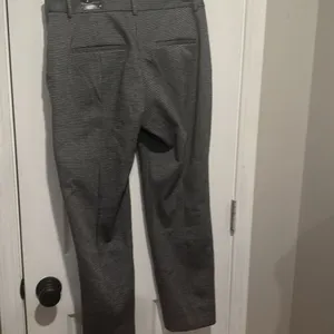 Express Checkered Black and White Mid Rise Ankle Pants thumbnail 7