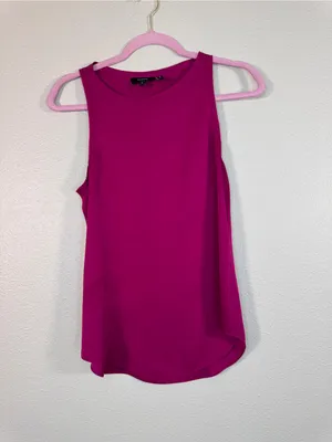 Theory Magenta Pink Silk Sleeveless Blouse Womens S Classic Corpcore Fall Top thumbnail 7