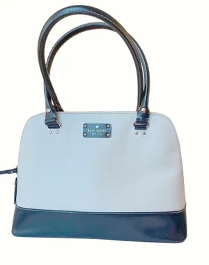 Kate Spade New York Dome Satchel Handbag Two Tone Cream Black quiet‎ luxury thumbnail 1