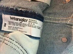 Reworked Vintage Wrangler Denim Shorts Size 27 Lace & Fringe Accent Boho Western thumbnail 6
