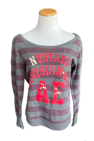 Womens American Eagle Campus Boatneck Sweatshirt - Sz M thumbnail 1