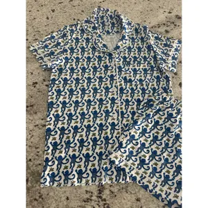 Roller Rabbit 2pc monkey-print pajama shirt & short set S Small thumbnail 2