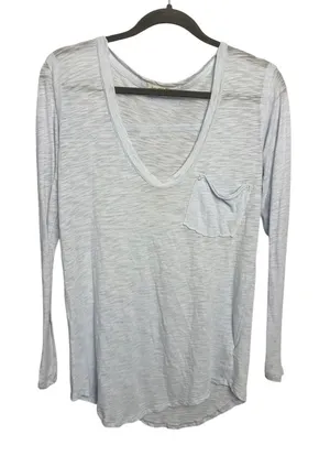 We the free XS light blue long sleeve free people coastal v neck tunic thumbnail 1