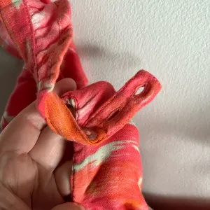 Time and Tru Flutter Sleeve Midi Dress Pink Orange Tie Dye Size M Pockets thumbnail 8