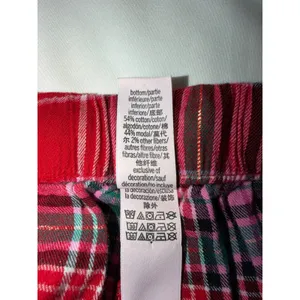 Victoria's Secret Plaid Flannel Pajama Set Size M Short Red Holiday Lurex EUC‎ thumbnail 9