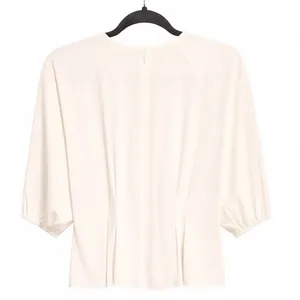Antonio Melani Ivory Connie Blouse Woven Pleated Puff Sleeve Top 9190M312 Size 2 thumbnail 2