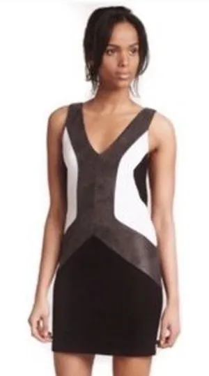 Bailey 44 Candela Black White Grey Textured Bodycon Dress Women's Size‎ Small S thumbnail 1