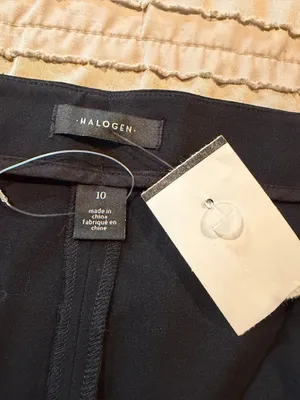 Halogen High Waist Side Slit Straight Leg Dress Pants Trousers Black 10 NWT Work thumbnail 5