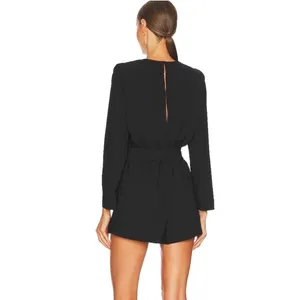 Amanda Uprichard Revolve Black Baldwin Long Sleeve Romper Sz.M thumbnail 3