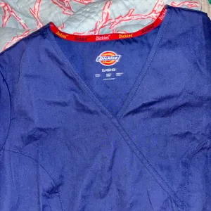 Dickies Blue Scrub Top Mock Wrap large new with tags thumbnail 5