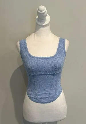 PINK Victoria’s Secret Blue Bralette Top thumbnail 1